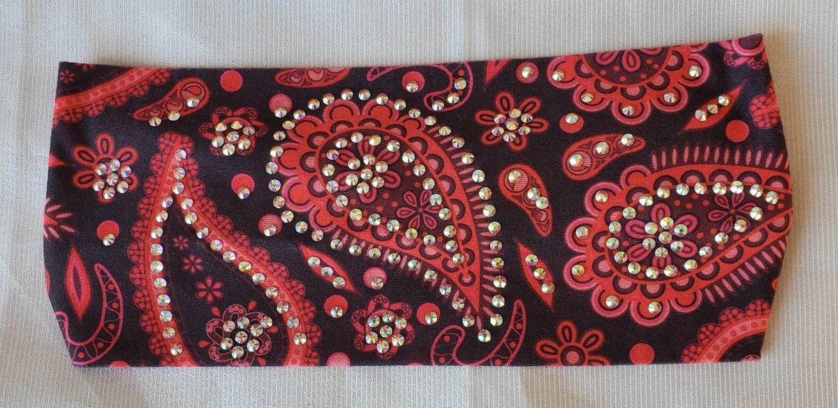 085 Red Paisley Headband