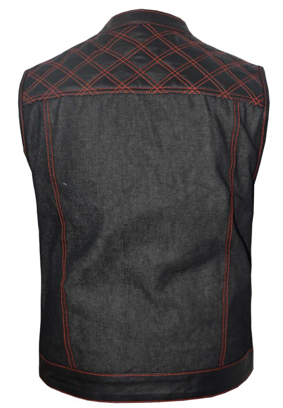 Men’s Denim/Leather Club Vest