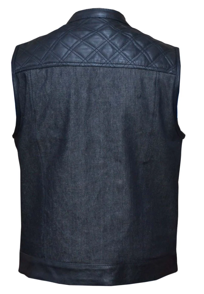 Men’s Denim/ Leather Club Vest