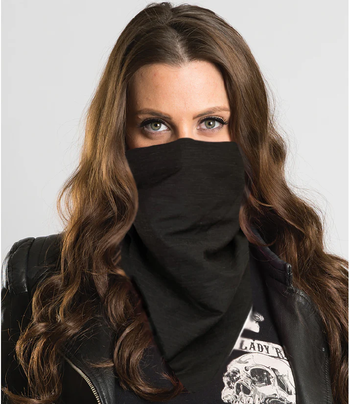 PLAIN BLACK 22" BANDANA