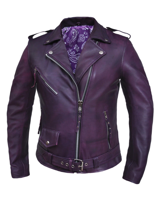 Ladies MC Jacket Lambskin Purple