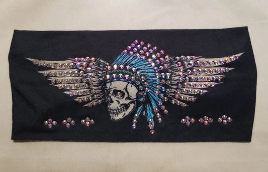 Indian Skull with Wings Headband