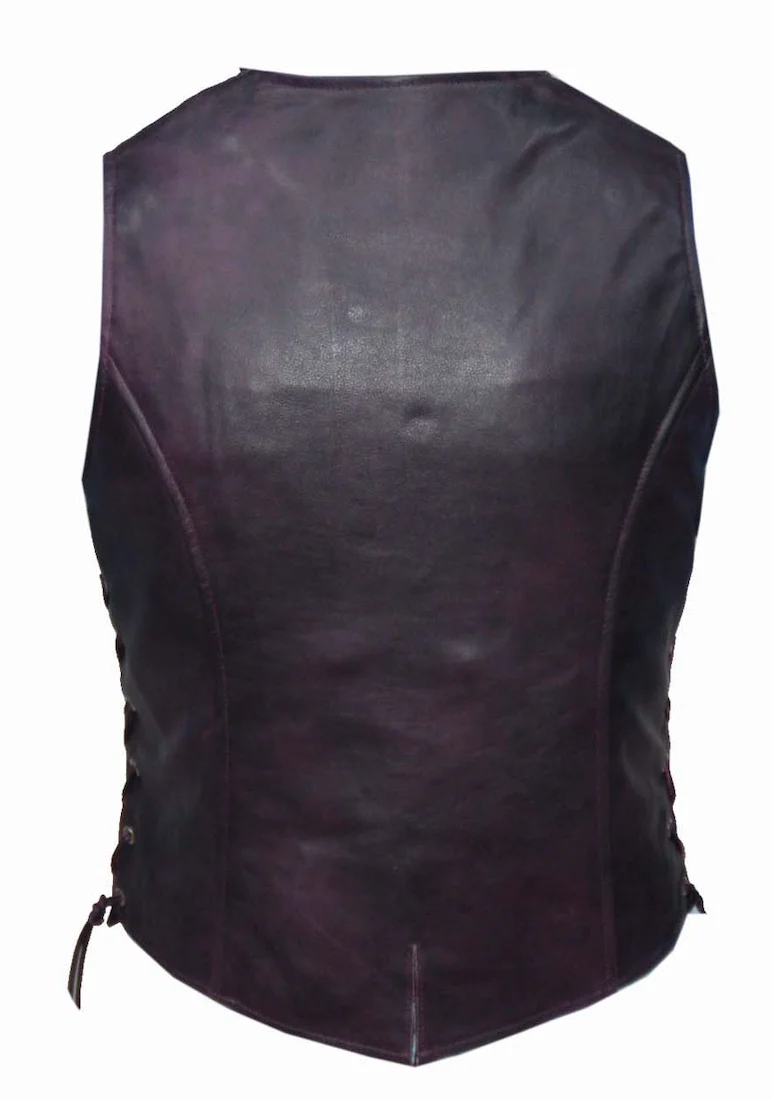 Ladies Premium Lambskin Purple Vest