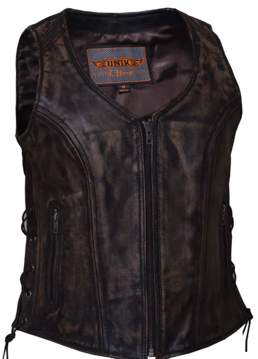 Ladies Brown Leather Vest