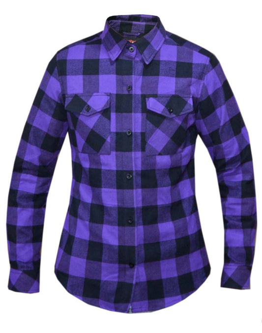 Ladies Riding Flannel Purple and Black