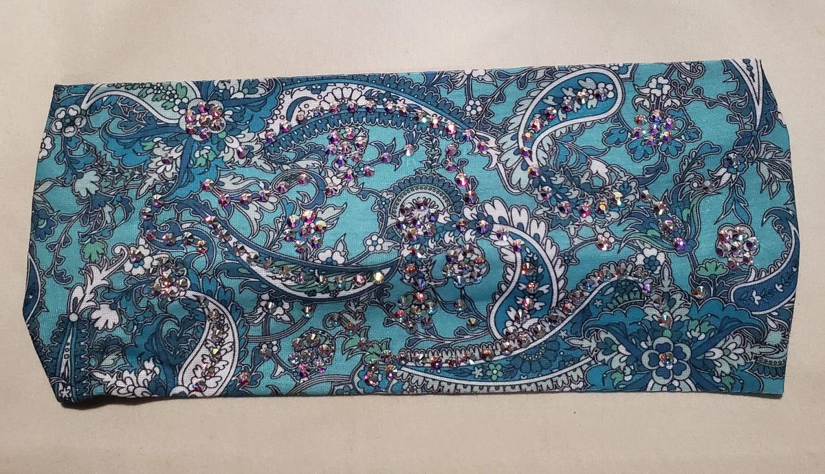 045 Teal Paisley headband