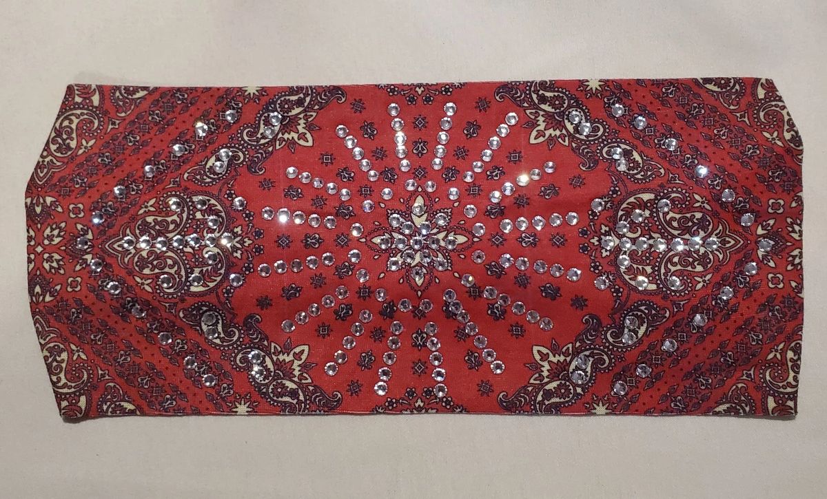 051 Paisley Deep Red Headband