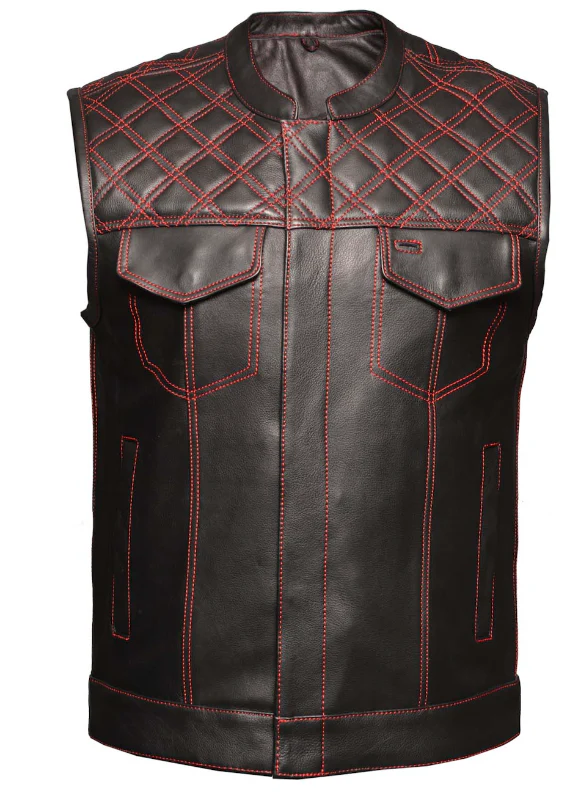 Men’s Diamond Stitch Vest (Red)