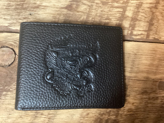 Ride to live bi fold leather wallet ( does have spot for chain)